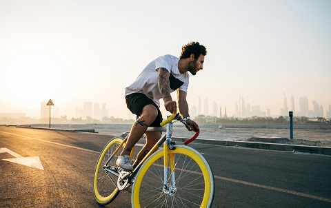 person riding a bike in chicago, IL